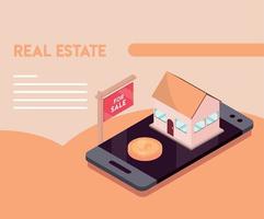 smartphone search real estate vector