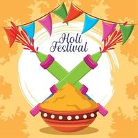 happy holi greeting card vector