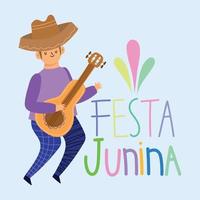 tarjeta de felicitación de fiesta junina vector