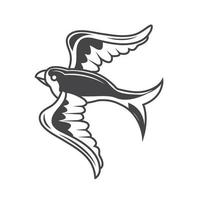 tattoo flying bird vector