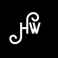 HW letter logo design on black background. HW creative initials letter logo concept. hw letter design. HW white letter design on black background. H W, h w logo vector