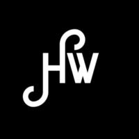 diseño de logotipo de letra hw sobre fondo negro. concepto de logotipo de letra de iniciales creativas hw. diseño de letra hw. hw diseño de letras blancas sobre fondo negro. logotipo de hw vector