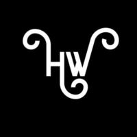 diseño de logotipo de letra hw sobre fondo negro. concepto de logotipo de letra de iniciales creativas hw. diseño de letra hw. hw diseño de letras blancas sobre fondo negro. logotipo de hw vector