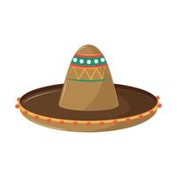 icono de sombrero mexicano vector