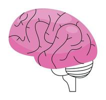 icono de cerebro rosa vector