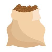 coffee sack with grains vector