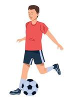 young sportsman playing soccer vector