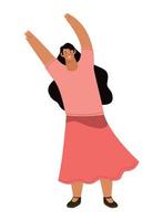 woman with hands up vector