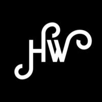 diseño de logotipo de letra hw sobre fondo negro. concepto de logotipo de letra de iniciales creativas hw. diseño de letra hw. hw diseño de letras blancas sobre fondo negro. logotipo de hw vector