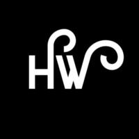 diseño de logotipo de letra hw sobre fondo negro. concepto de logotipo de letra de iniciales creativas hw. diseño de letra hw. hw diseño de letras blancas sobre fondo negro. logotipo de hw vector