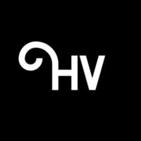 diseño de logotipo de letra hv sobre fondo negro. concepto de logotipo de letra de iniciales creativas hv. diseño de letras hv. hv diseño de letras blancas sobre fondo negro. hv, hv logotipo vector