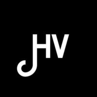 diseño de logotipo de letra hv sobre fondo negro. concepto de logotipo de letra de iniciales creativas hv. diseño de letras hv. hv diseño de letras blancas sobre fondo negro. hv, hv logotipo vector