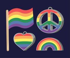 four lgbtiq community icons vector