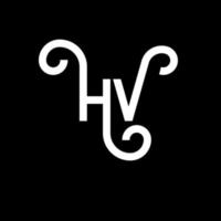 diseño de logotipo de letra hv sobre fondo negro. concepto de logotipo de letra de iniciales creativas hv. diseño de letras hv. hv diseño de letras blancas sobre fondo negro. hv, hv logotipo vector