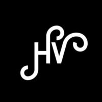 diseño de logotipo de letra hv sobre fondo negro. concepto de logotipo de letra de iniciales creativas hv. diseño de letras hv. hv diseño de letras blancas sobre fondo negro. hv, hv logotipo vector