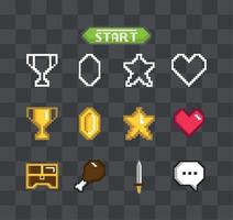 videogame set of icons vector