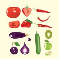 thirteen healthy food icons vector
