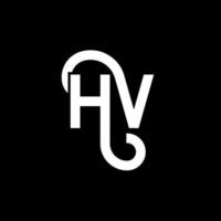 diseño de logotipo de letra hv sobre fondo negro. concepto de logotipo de letra de iniciales creativas hv. diseño de letras hv. hv diseño de letras blancas sobre fondo negro. hv, hv logotipo vector