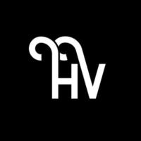 diseño de logotipo de letra hv sobre fondo negro. concepto de logotipo de letra de iniciales creativas hv. diseño de letras hv. hv diseño de letras blancas sobre fondo negro. hv, hv logotipo vector