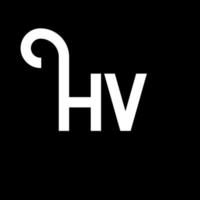 diseño de logotipo de letra hv sobre fondo negro. concepto de logotipo de letra de iniciales creativas hv. diseño de letras hv. hv diseño de letras blancas sobre fondo negro. hv, hv logotipo vector