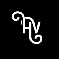 diseño de logotipo de letra hv sobre fondo negro. concepto de logotipo de letra de iniciales creativas hv. diseño de letras hv. hv diseño de letras blancas sobre fondo negro. hv, hv logotipo vector
