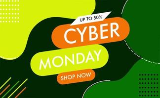 Plantilla de banner de venta de Cyber Monday para ilustración de vector de promoción empresarial