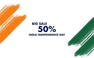 independence day sale banner in tricolor wave style vector