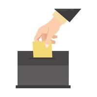 voter hand insert vote card vector