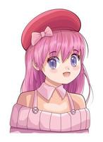 girl wearing beret anime vector