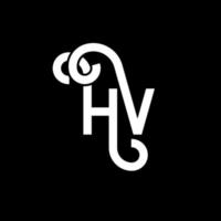 diseño de logotipo de letra hv sobre fondo negro. concepto de logotipo de letra de iniciales creativas hv. diseño de letras hv. hv diseño de letras blancas sobre fondo negro. hv, hv logotipo vector