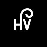 diseño de logotipo de letra hv sobre fondo negro. concepto de logotipo de letra de iniciales creativas hv. diseño de letras hv. hv diseño de letras blancas sobre fondo negro. hv, hv logotipo vector