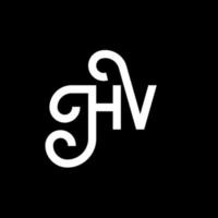 diseño de logotipo de letra hv sobre fondo negro. concepto de logotipo de letra de iniciales creativas hv. diseño de letras hv. hv diseño de letras blancas sobre fondo negro. hv, hv logotipo vector