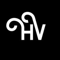 diseño de logotipo de letra hv sobre fondo negro. concepto de logotipo de letra de iniciales creativas hv. diseño de letras hv. hv diseño de letras blancas sobre fondo negro. hv, hv logotipo vector