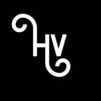 diseño de logotipo de letra hv sobre fondo negro. concepto de logotipo de letra de iniciales creativas hv. diseño de letras hv. hv diseño de letras blancas sobre fondo negro. hv, hv logotipo vector