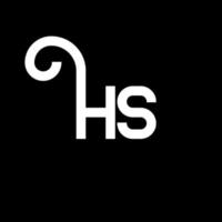 HS letter logo design on black background. HS creative initials letter logo concept. hs letter design. HS white letter design on black background. H S, h s logo vector