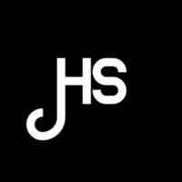 HS letter logo design on black background. HS creative initials letter logo concept. hs letter design. HS white letter design on black background. H S, h s logo vector