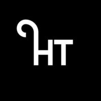 diseño de logotipo de letra ht sobre fondo negro. concepto de logotipo de letra de iniciales creativas ht. diseño de letra ht. ht diseño de letras blancas sobre fondo negro. ht, logotipo de ht vector