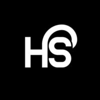 diseño de logotipo de letra hs sobre fondo negro. concepto creativo del logotipo de la letra de las iniciales hs. diseño de letra hs. hs diseño de letras blancas sobre fondo negro. hs, logotipo de hs vector