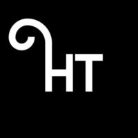 diseño de logotipo de letra ht sobre fondo negro. concepto de logotipo de letra de iniciales creativas ht. diseño de letra ht. ht diseño de letras blancas sobre fondo negro. ht, logotipo de ht vector
