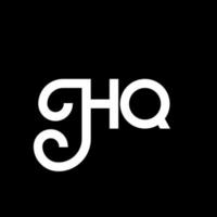 HQ letter logo design on black background. HQ creative initials letter logo concept. hq letter design. HQ white letter design on black background. H Q, h q logo vector