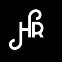 HR letter logo design on black background. HR creative initials letter logo concept. hr letter design. HR white letter design on black background. H R, h r logo vector