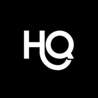 diseño de logotipo de letra hq sobre fondo negro. concepto de logotipo de letra de iniciales creativas hq. diseño de carta hq. hq diseño de letras blancas sobre fondo negro. hq, logotipo de hq vector