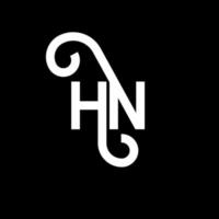 HN letter logo design on black background. HN creative initials letter logo concept. hn letter design. HN white letter design on black background. H N, h n logo vector