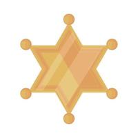 gold sheriff star vector