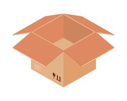 open cardboard box vector