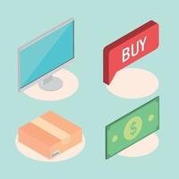 iconos de compras online vector