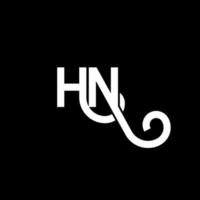 diseño del logotipo de la letra hn sobre fondo negro. concepto de logotipo de letra de iniciales creativas hn. diseño de letra hn. hn diseño de letras blancas sobre fondo negro. logotipo de hn, hn vector