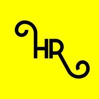 HR letter logo design on black background. HR creative initials letter logo concept. hr letter design. HR white letter design on black background. H R, h r logo vector