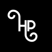 diseño de logotipo de letra hp sobre fondo negro. concepto de logotipo de letra de iniciales creativas hp. diseño de letras hp. diseño de letra hp blanco sobre fondo negro. hp, logotipo de hp vector