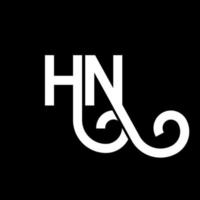 HN letter logo design on black background. HN creative initials letter logo concept. hn letter design. HN white letter design on black background. H N, h n logo vector